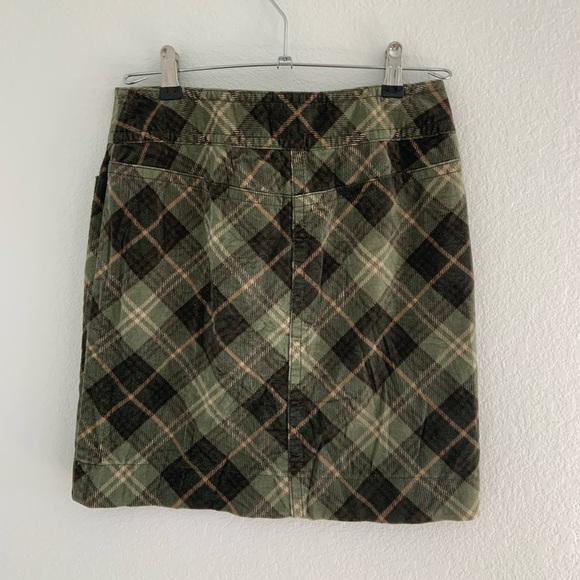 Ann Taylor Vintage Y2K Plaid Mini Skirt Buckle Pocket Army Green - Picture 9 of 9